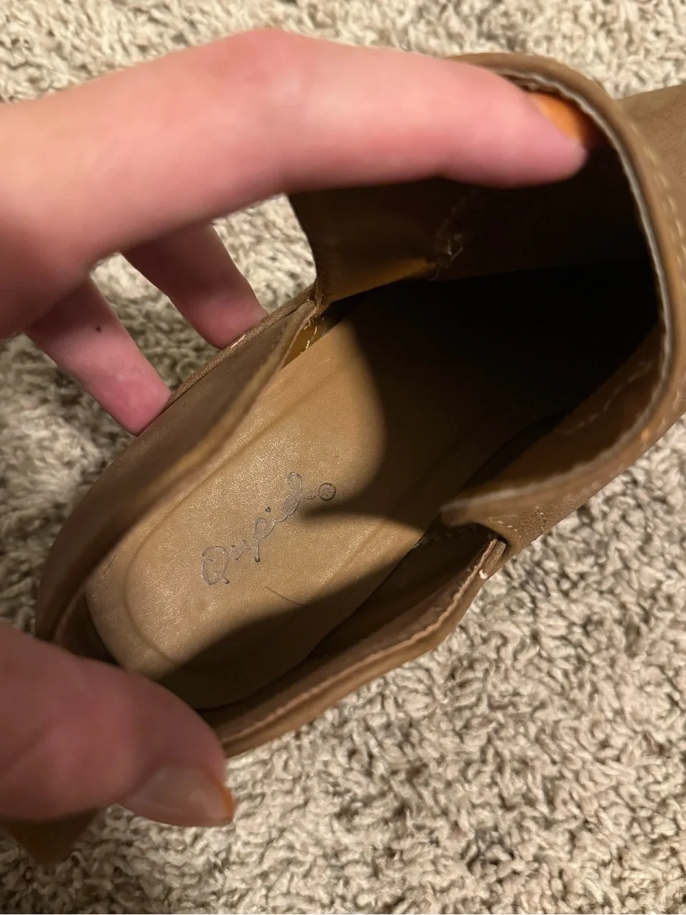 Qupid Brown Slip-On Ankle Booties